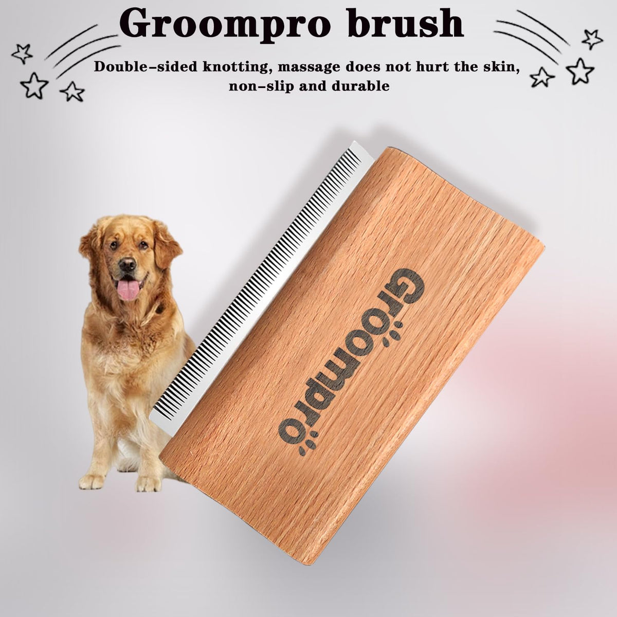 Groompro Deshedding Brush for Dogs Shedding Tool & Comb Set, Large (5.3 in) – photo 3 of 7