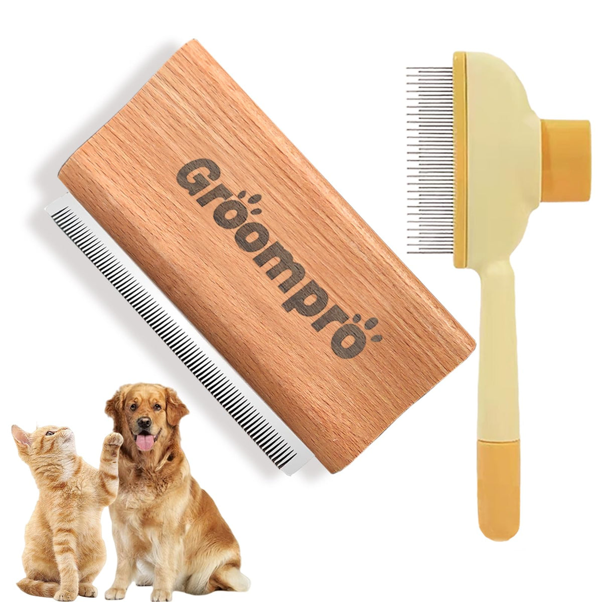 Groompro Deshedding Brush for Dogs Shedding Tool & Comb Set, Large (5.3 in) – photo 1 of 7
