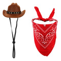 PEUTIER Cowboy Dog Costume Set Hat & Bandana, Brown/Red, Small – photo 1 of 7