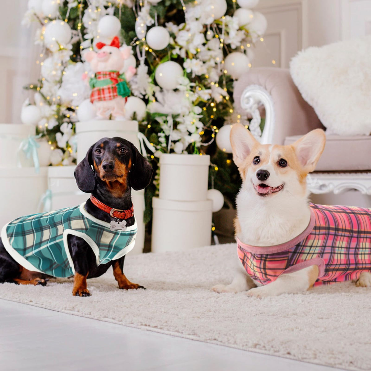 Classic Plaid Dog T-Shirt Soft Vest-Style Shirt, 5-Pack, 3XL – photo 5 of 5