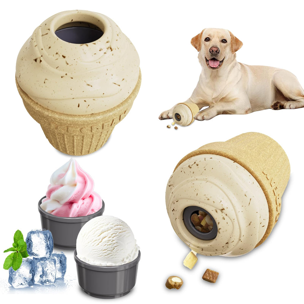 Freezable Ice Cream Dog Toy Treat-Dispensing Chew Toy for Aggressive Chewers – photo 1 of 8