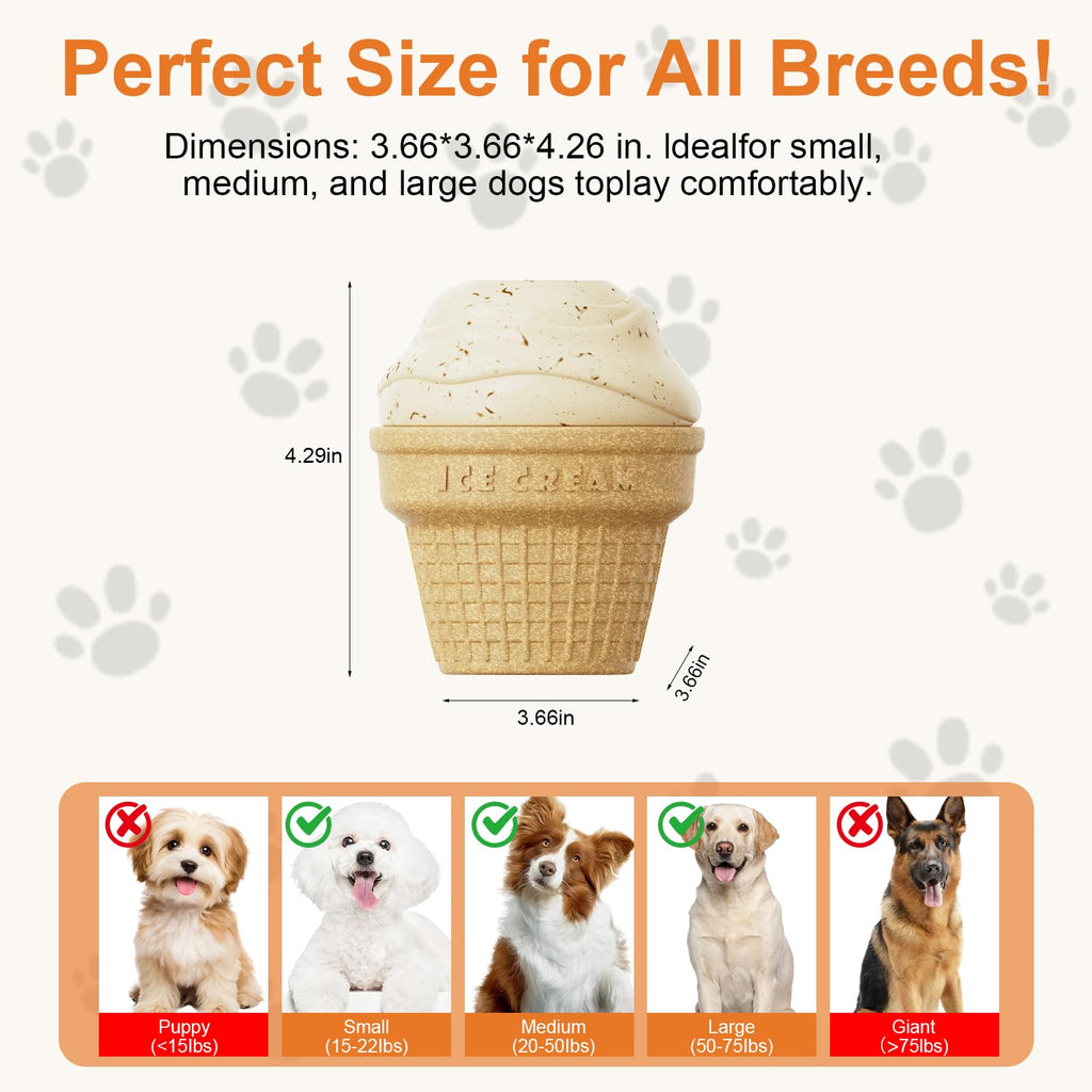 Freezable Ice Cream Dog Toy Treat-Dispensing Chew Toy for Aggressive Chewers – photo 2 of 8
