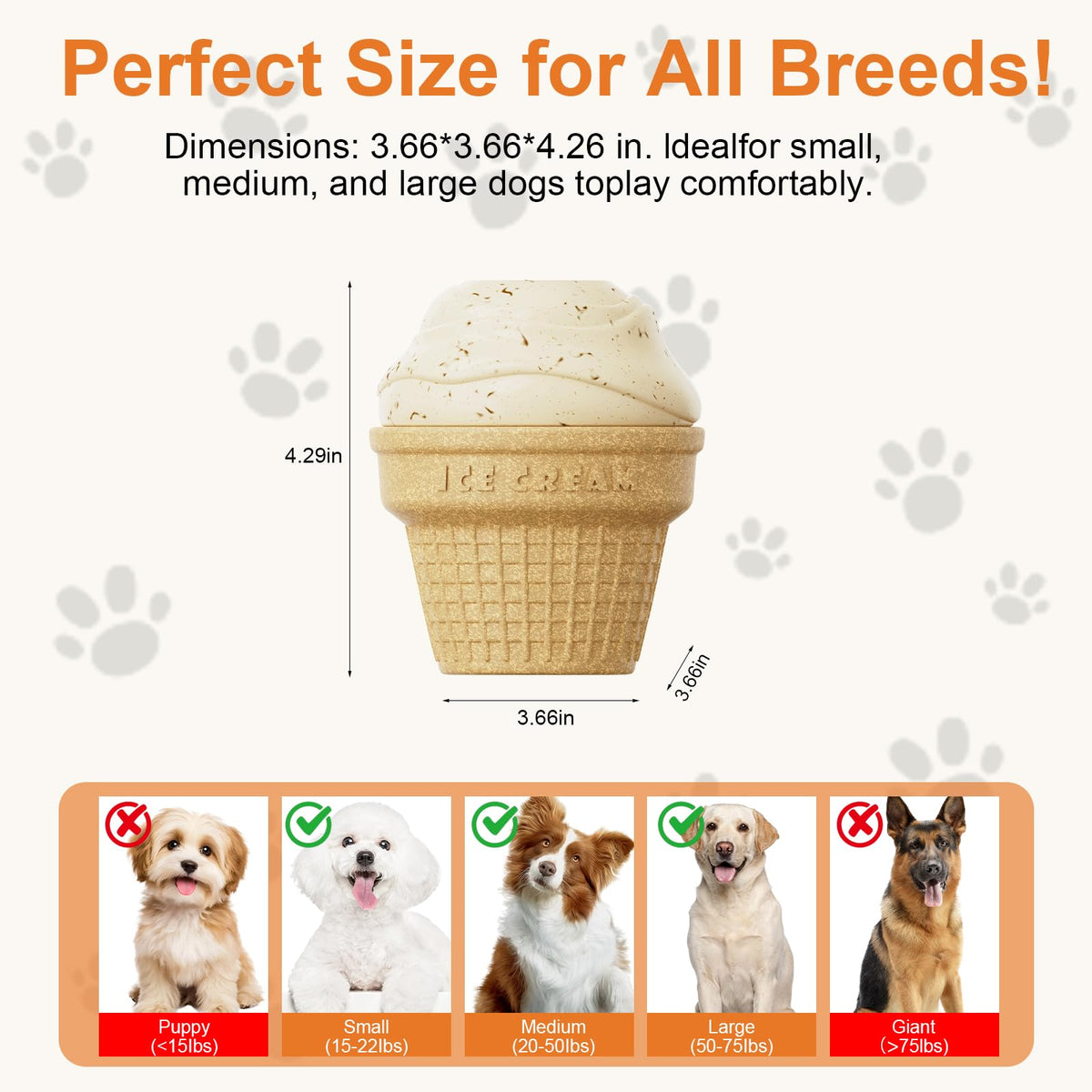 Freezable Ice Cream Dog Toy Treat-Dispensing Chew Toy for Aggressive Chewers – photo 2 of 8