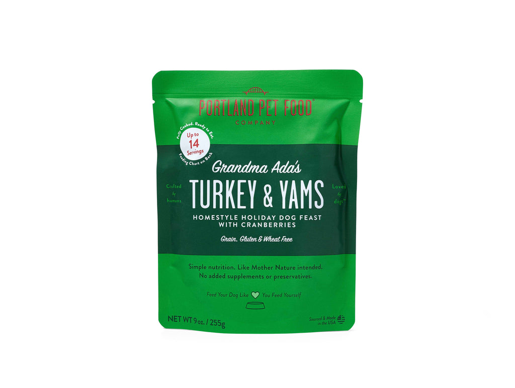 Grandma Ada's Turkey & Yams Human Grade Fresh Pouch: 9 Oz – front view