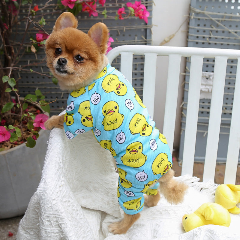 Duck Cartoon Pajamas for Dogs and Cats Four-Leg Pink Blue – photo 1 of 5