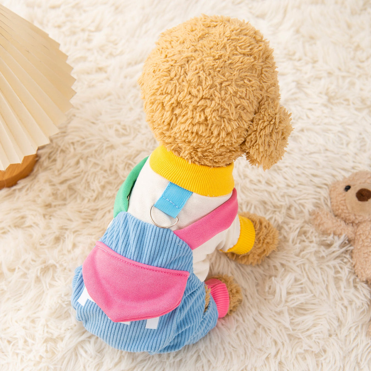 Color-Block Dog Jumpsuit with Suspenders Blue – photo 2 of 6