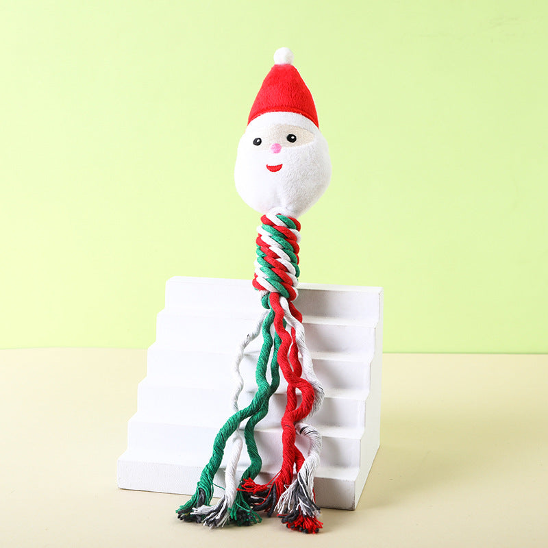 Christmas Rope Plush Dog Toy Santa Snowman – photo 6 of 11