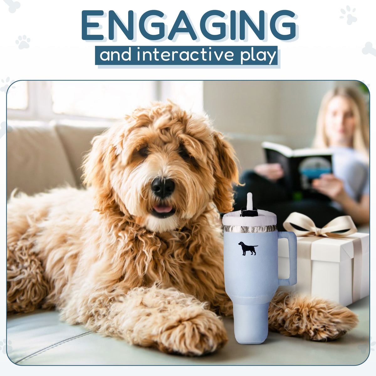 Puproar Pup Cup Squeaky Plush Dog Toy – Tumbler Shape – alternate view 3