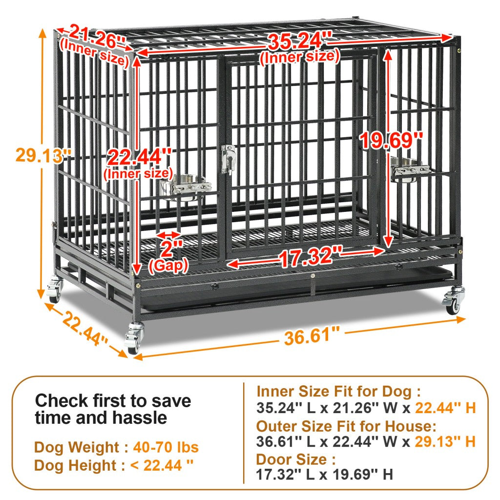 37 Inch Stackable Heavy Duty Dog Crate – alternate view 9