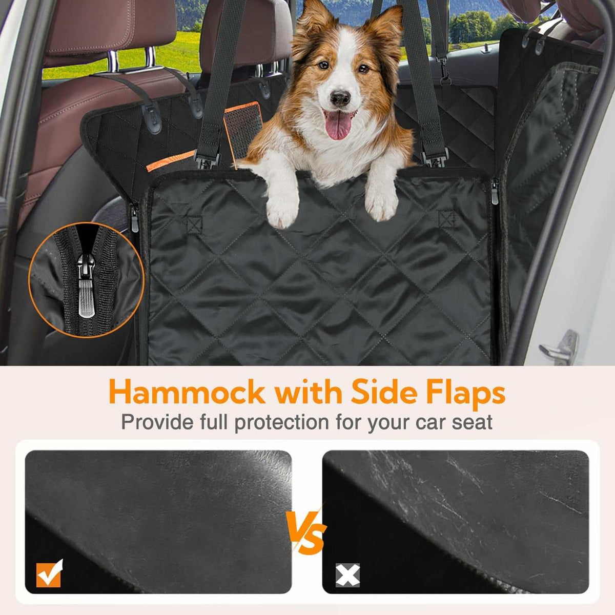 Waterproof Dog Cover for Back seat, back view