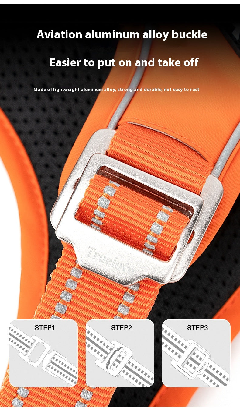 Nylon Dog Chest Strap Harness Orange Purple – photo 8 of 10