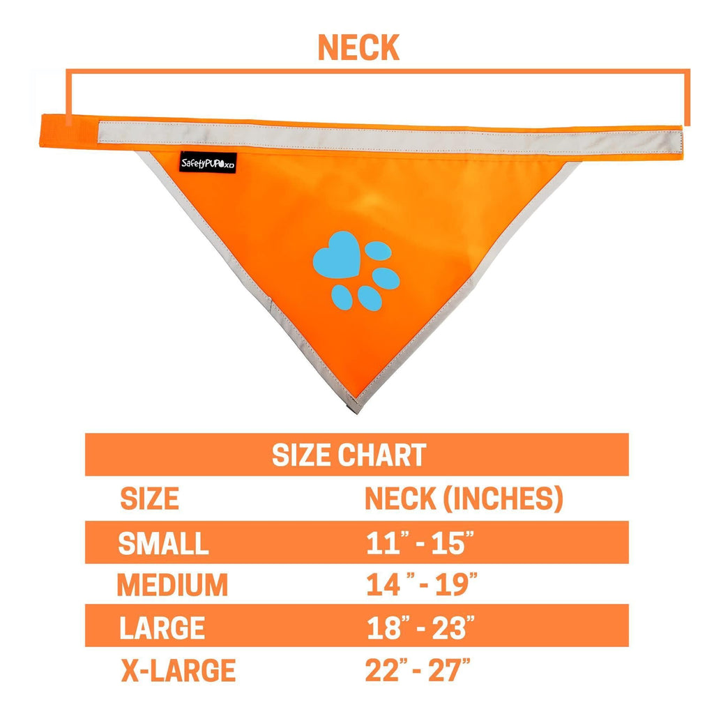 Reflective Dog Bandana Hi-Vis Blaze Orange Large – photo 2 of 5