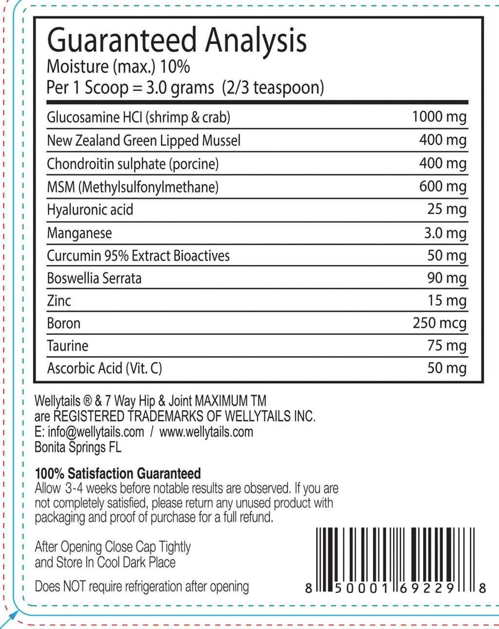 WellyTails 7 Way Hip & Joint MAXIMUM joint supplement powder for dogs – photo 3 of 8