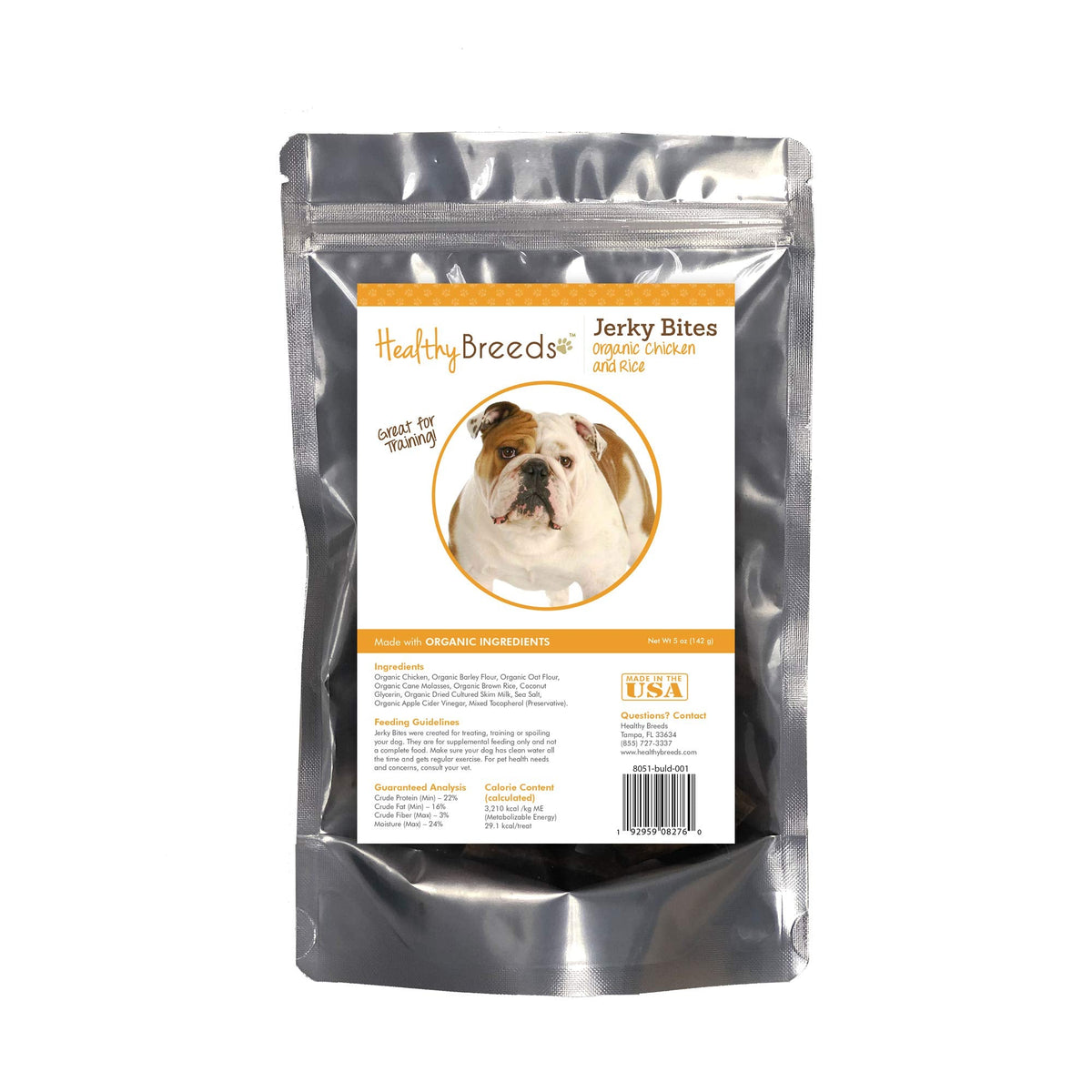 Healthy Breeds Bulldog Jerky Bites Chicken & Rice Recipe Dog Treats, 5 oz – photo 1 of 4