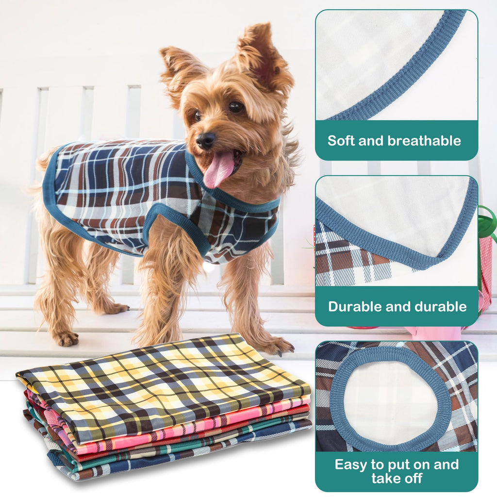 Classic Plaid Dog T-Shirt Soft Vest-Style Shirt, 5-Pack, 3XL – photo 2 of 5