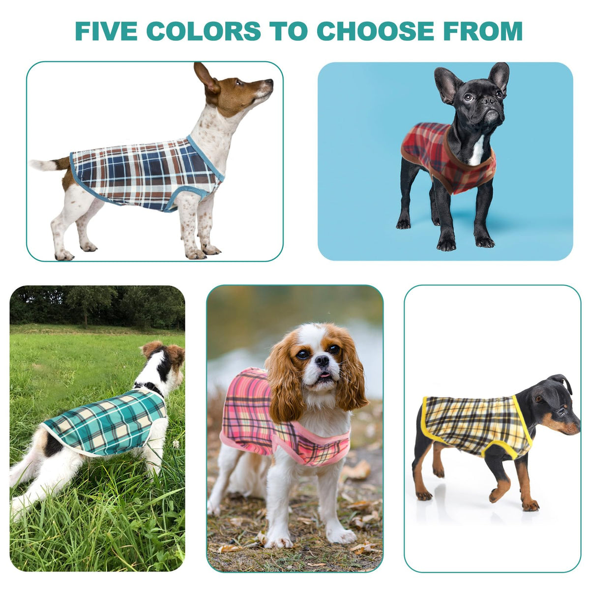 Classic Plaid Dog T-Shirt Soft Vest-Style Shirt, 5-Pack, 3XL – photo 3 of 5
