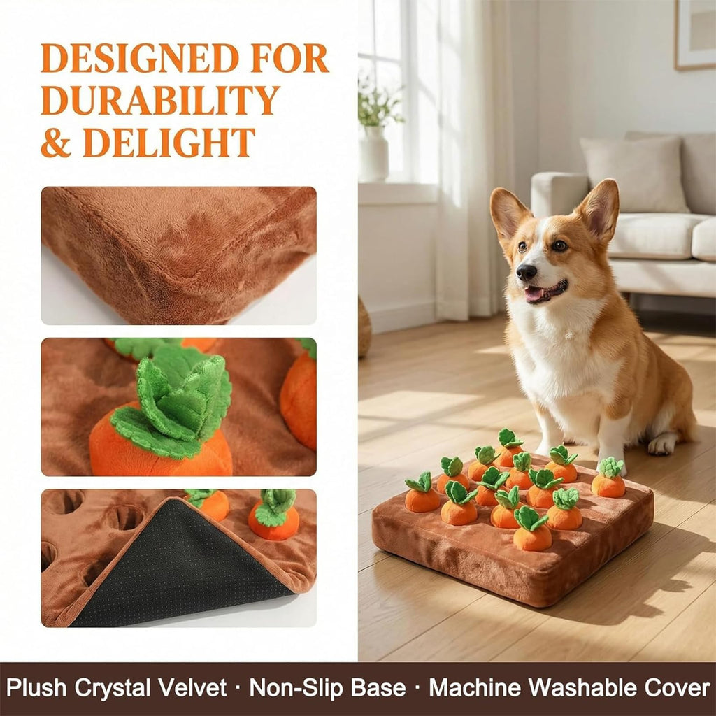 Carrot Garden Snuffle Mat Dog Toy – 12 Carrots, Plush Puzzle – alternate view 4