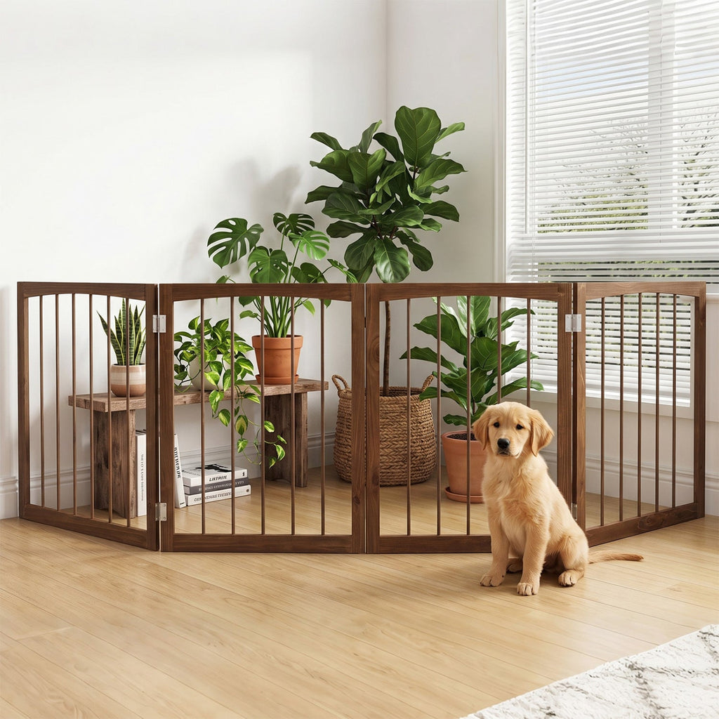 4-Panel Wooden Pet Gate 83 x 30 Freestanding – photo 1 of 16