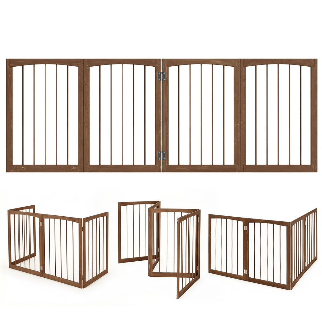 4-Panel Wooden Pet Gate 83 x 30 Freestanding – photo 4 of 16