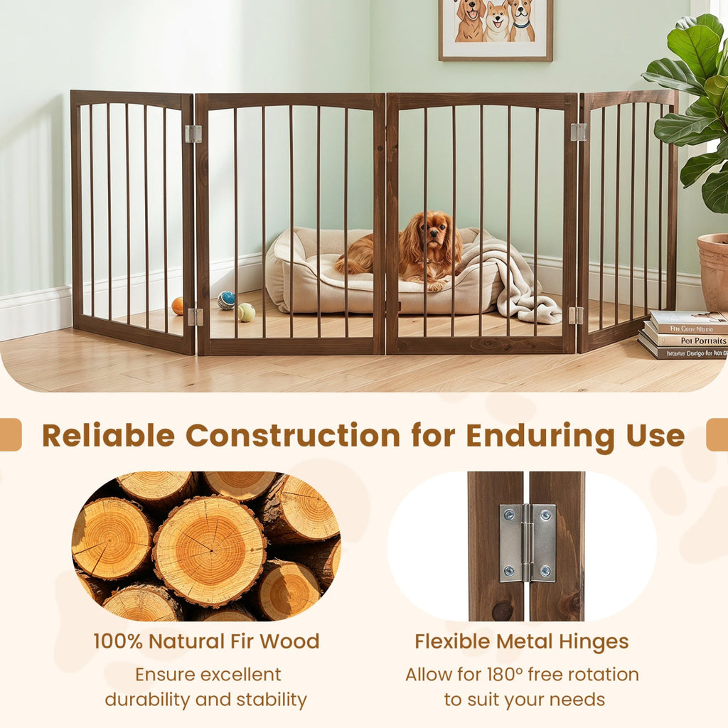 4-Panel Wooden Pet Gate 83 x 30 Freestanding – photo 6 of 16