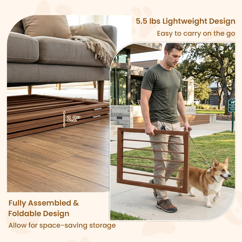 4-Panel Wooden Pet Gate 83 x 30 Freestanding – photo 7 of 16