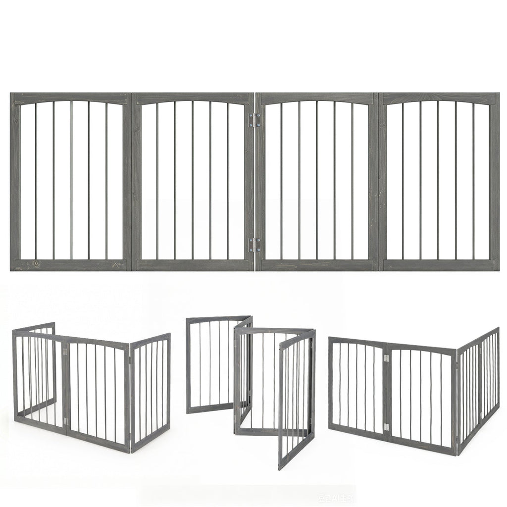 4-Panel Wooden Pet Gate 83 x 30 Freestanding – photo 12 of 16
