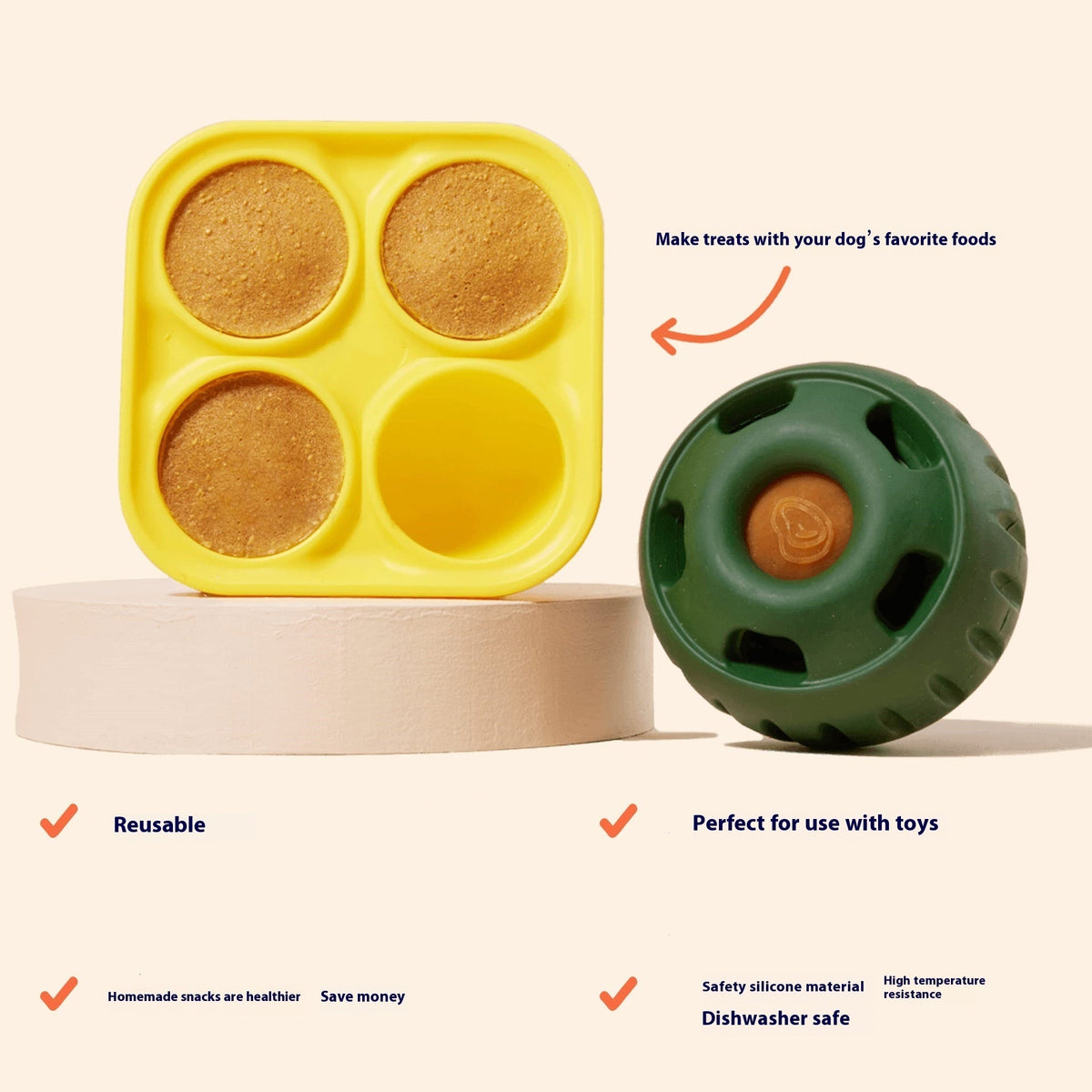 Silicone Slow Feeder Ball and Tray for Dogs – photo 3 of 9