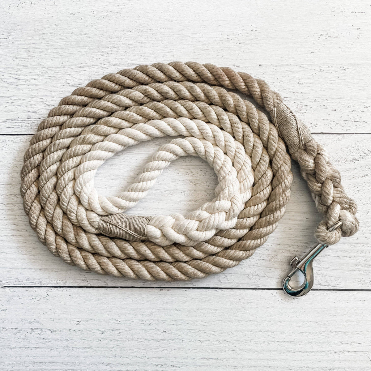 Taupe Ombre Dog Leash – 5 Feet, 1/4 Inch – front view