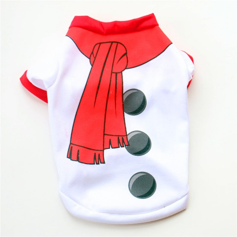 Christmas Snowman Dog T-Shirt Red Holiday Tee – photo 3 of 10