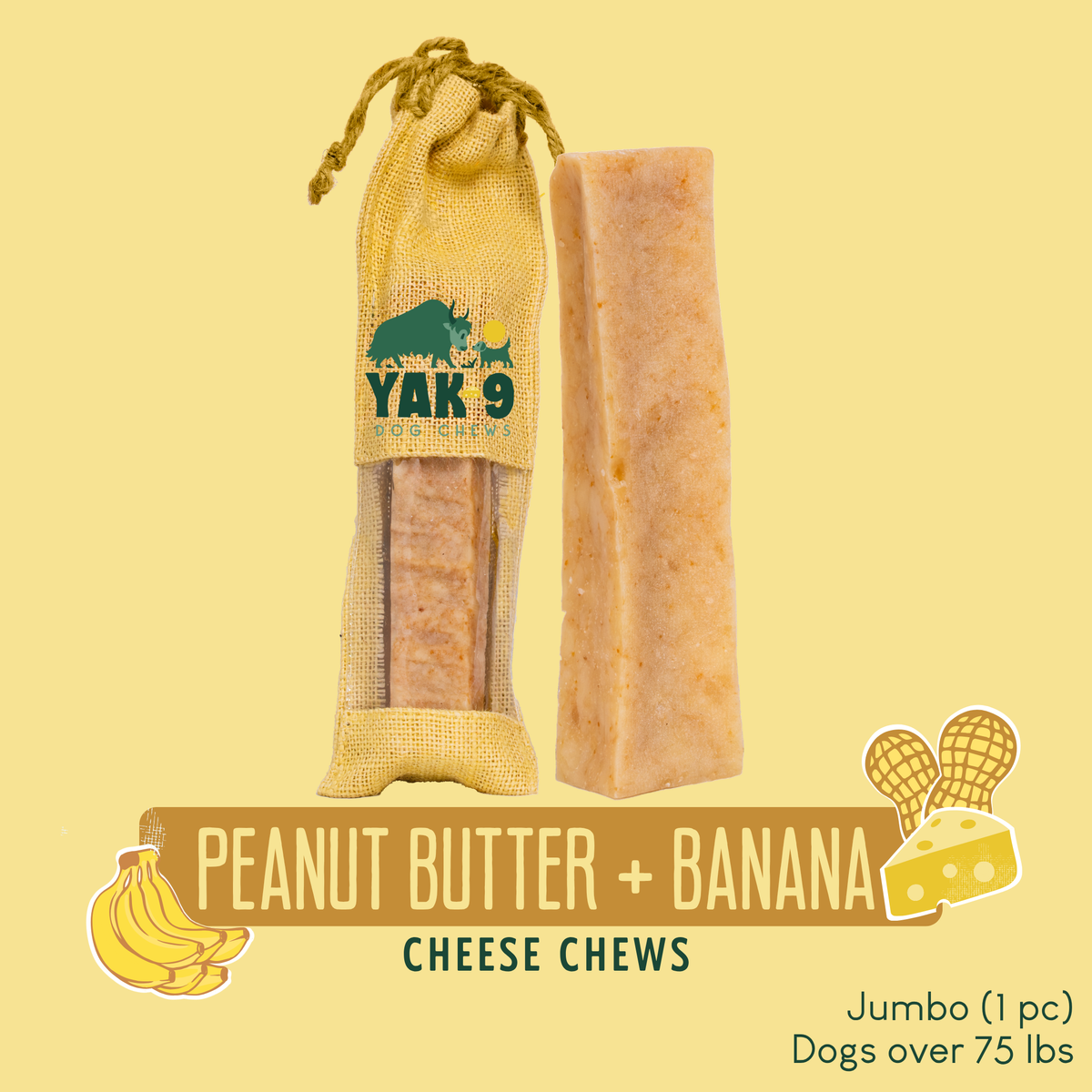 Yak9 Peanut Butter Banana Chews for Dogs – alternate view 8