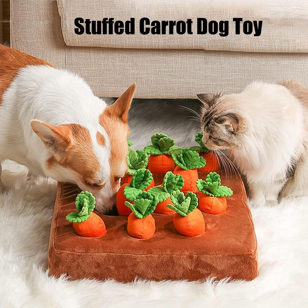 Carrot Garden Snuffle Mat Dog Toy – 12 Carrots, Plush Puzzle – alternate view 2