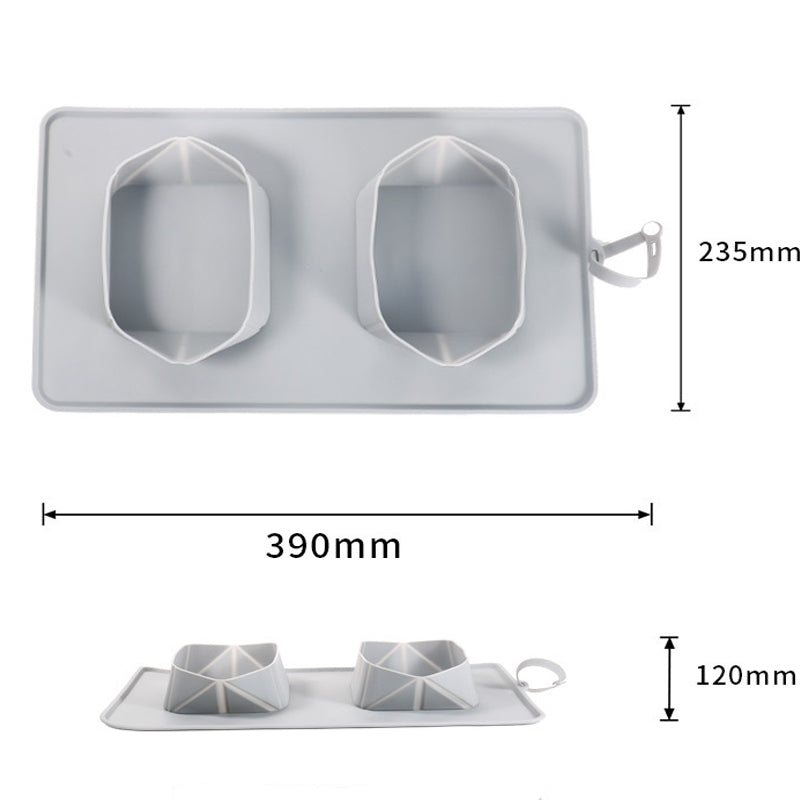 Collapsible Silicone Double Travel Bowl for Dogs & Cats – alternate view 2