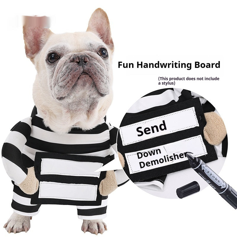 Black & White Striped Dog Costume – Halloween – alternate view 2