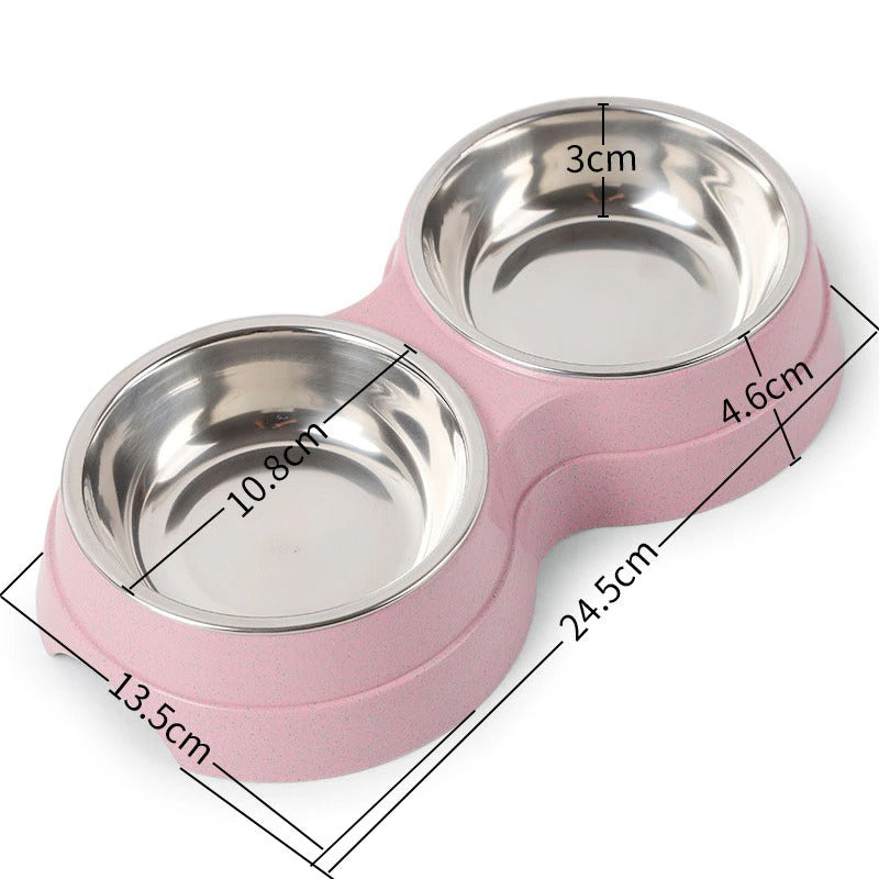 Double Stainless Steel Pet Bowls – Dog Food & Water Feeder – alternate view 11