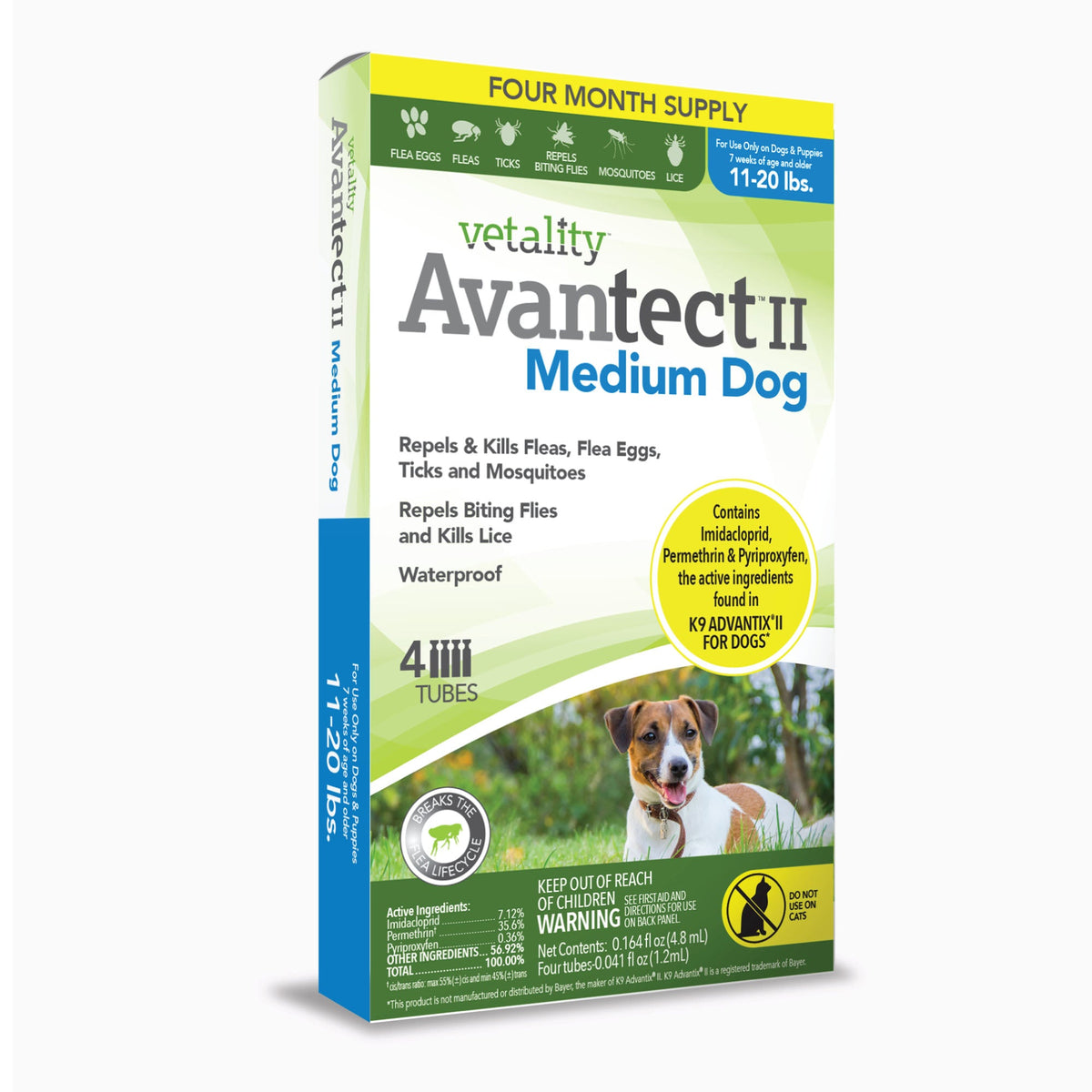 Vetality Avantect II Flea and Tick Topical for Dogs 4 Tubes – photo 9 of 11