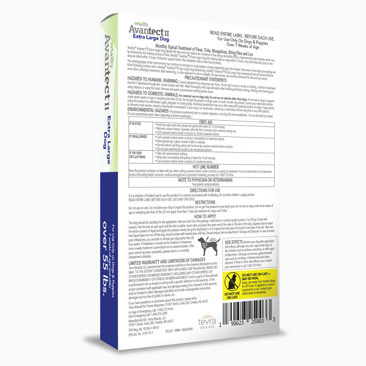 Vetality Avantect II Flea and Tick Topical for Dogs 4 Tubes – photo 2 of 11