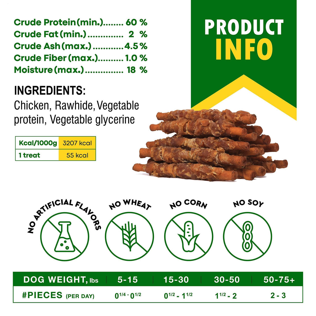 Smoked Rawhide Sticks for Dogs Chicken-Wrapped Grain-Free – photo 5 of 7