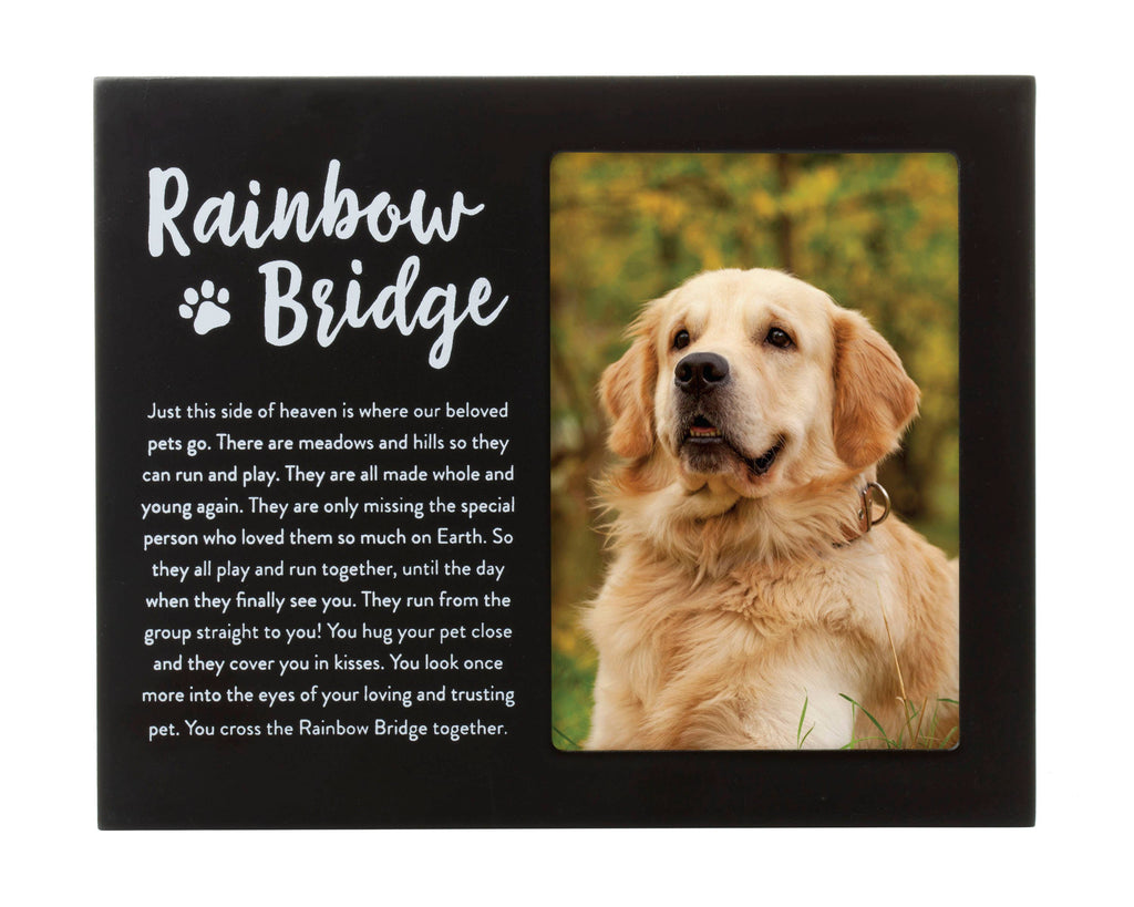 Rainbow Bridge Pet Memorial Frame, Black – front view