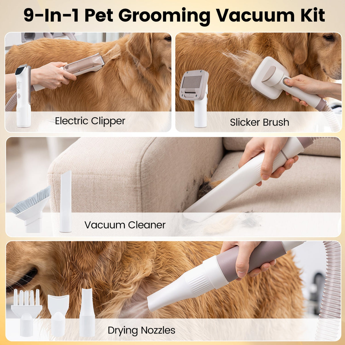 9-in-1 Dog Grooming Vacuum Kit with 3 Suction Modes – photo 3 of 8
