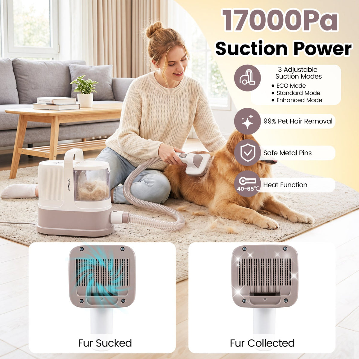 9-in-1 Dog Grooming Vacuum Kit with 3 Suction Modes – photo 4 of 8