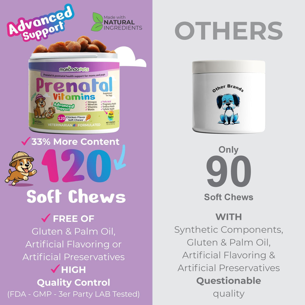 Dog Prenatal Vitamins 120 Soft Chews Folic Acid DHA EPA – photo 7 of 9