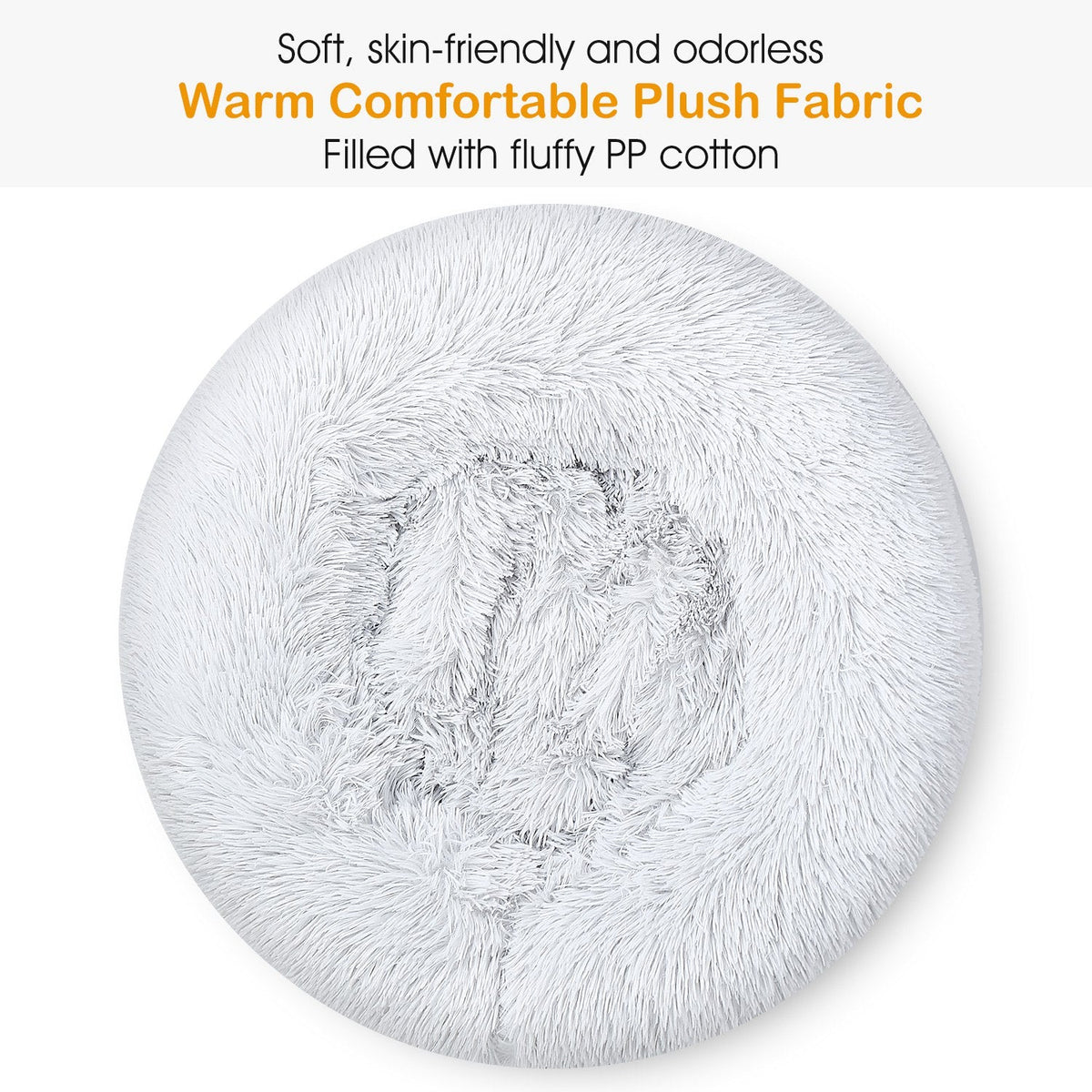Soft washable pet bed with fluffy PP cotton filling