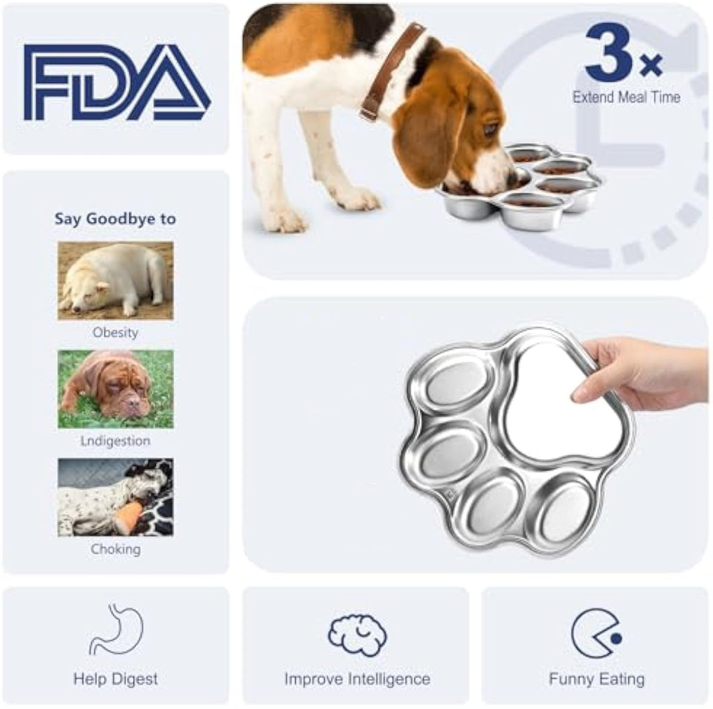 Stainless Steel Slow Feeder Dog Bowl – 2 Cup, Small & Medium Breeds – alternate view 4