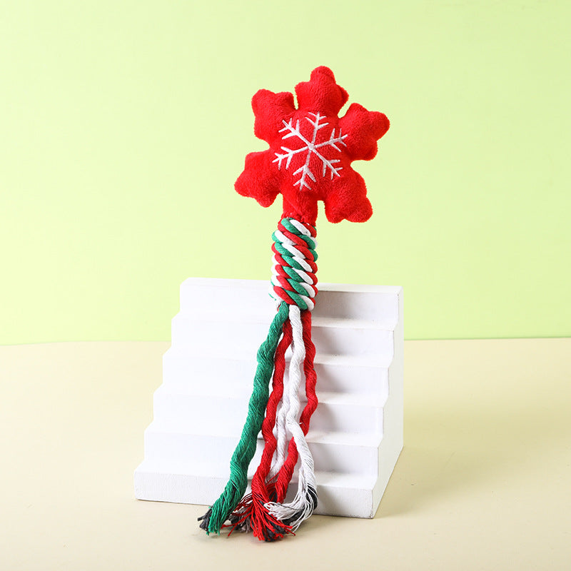 Christmas Rope Plush Dog Toy Santa Snowman – photo 10 of 11
