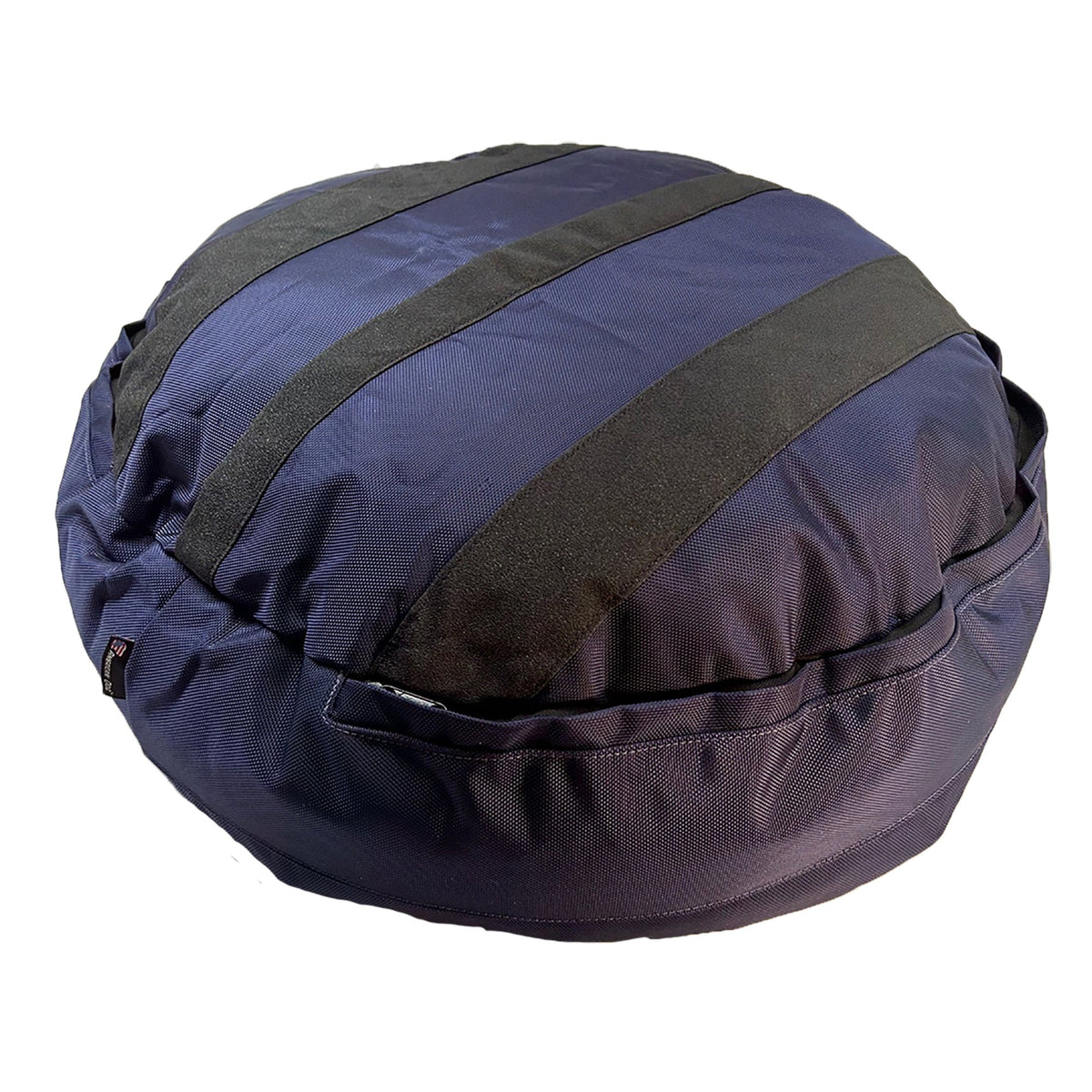 Chew-resistant round dog bed with memory foam mattress