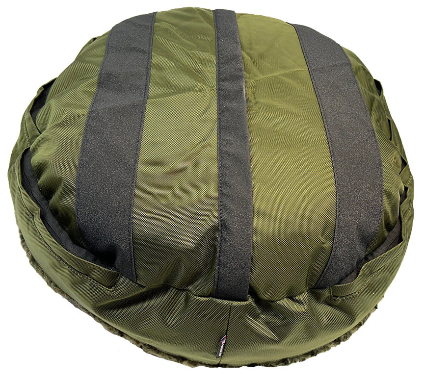 Round nest dog bed with calming bolster walls
