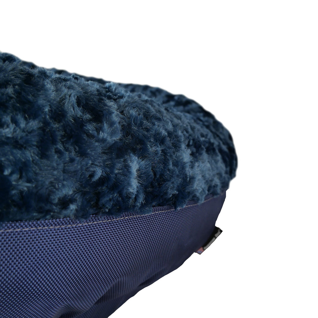 Furvana round bolstered dog bed with plush Minky fleece cover