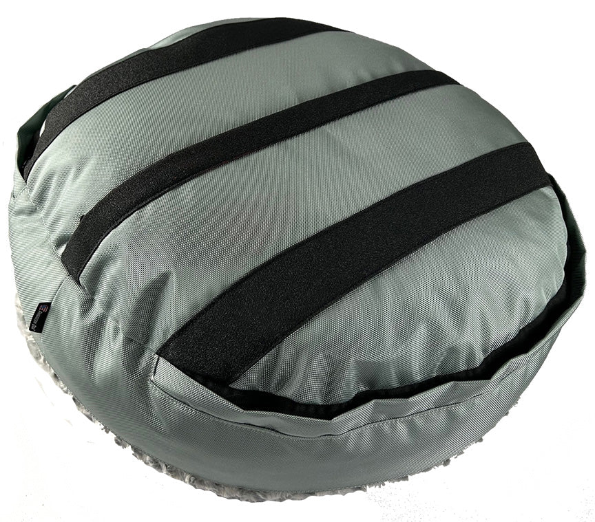 Furvana round bolstered dog bed with plush Minky fleece cover