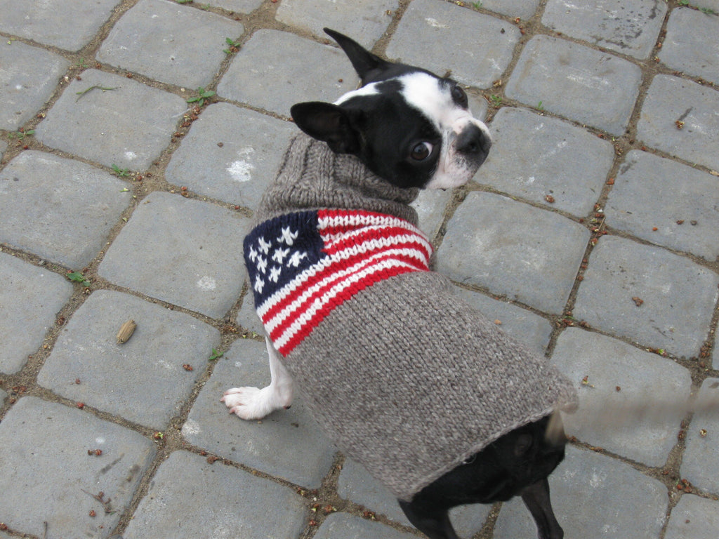 American Flag Wool Dog Sweater Red White and Blue – photo 3 of 6