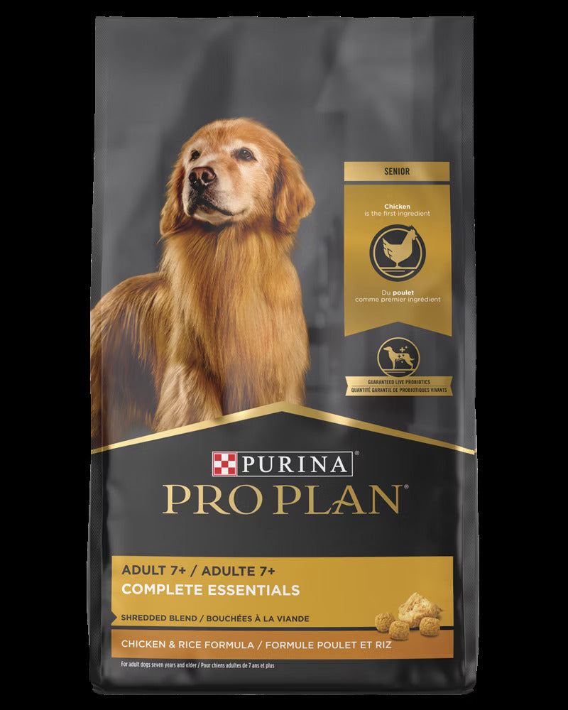 Pro Plan Adult 7+ Complete Essentials Shredded Blend Chicken & Rice Dry Dog Food (6lb) – front view